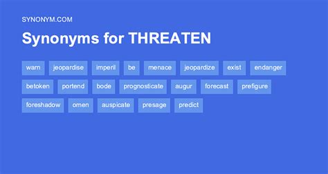 What is another word for threaten .